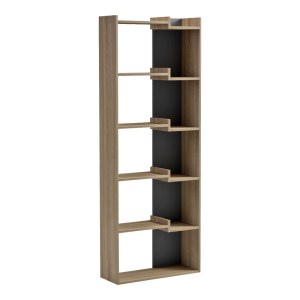pak-230-000220 ΒΙΒΛΙΟΘΗΚΗ CORPUS PAKOWORLD SONOMA - ΑΝΘΡΑΚΙ 61X22X162ΕΚ