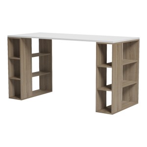 pak-230-000233-2 ΓΡΑΦΕΙΟ ΜΕ ΡΑΦΙΕΡΑ  COLMAR PAKOWORLD SONOMA-ΛΕΥΚΟ 140X60X75ΕΚ