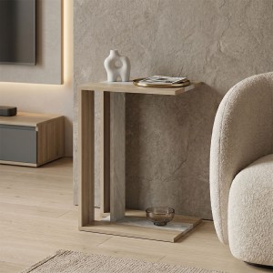 pak-230-000249 ΒΟΗΘΗΤΙΚΟ ΤΡΑΠΕΖΙ MUJU PAKOWORLD SONOMA- ΜΠΕΖ ΟΨΗ ΜΑΡΜΑΡΟΥ  30X40X55ΕΚ