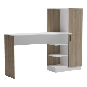 pak-230-000255 ΓΡΑΦΕΙΟ ΜΕ ΒΙΒΛΙΟΘΗΚΗ ΚΑΙ ΝΤΟΥΛΑΠΙ OFISIO PAKOWORLD SONOMA-ΛΕΥΚΟ 152.3X40X120ΕΚ