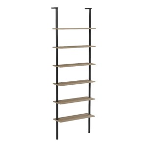 pak-230-000256-1 ΒΙΒΛΙΟΘΗΚΗ ΕΠΙΤΟΙΧΙΑ DIMMO PAKOWORLD SONOMA-ΜΑΥΡΟ ΜΕΤΑΛΛΟ 60X20X180ΕΚ