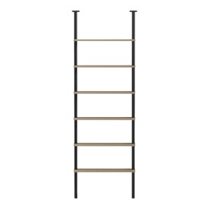 pak-230-000256-2 ΒΙΒΛΙΟΘΗΚΗ ΕΠΙΤΟΙΧΙΑ DIMMO PAKOWORLD SONOMA-ΜΑΥΡΟ ΜΕΤΑΛΛΟ 60X20X180ΕΚ