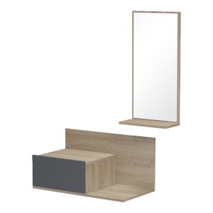 pak-230-000258-4 ΕΠΙΠΛΟ ΕΙΣΟΔΟΥ ΜΕ ΚΑΘΡΕΠΤΗ MIRANDA PAKOWORLD ΣΕ SONOMA-ΑΝΘΡΑΚΙ ΑΠΟΧΡΩΣΗ 60X30X89.5ΕΚ