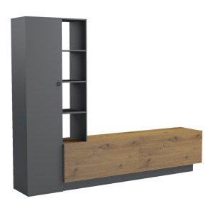 pak-230-000276-2 ΣΥΝΘΕΤΟ ΣΑΛΟΝΙΟΥ TILVEO PAKOWORLD OAK-ΑΝΘΡΑΚΙ 230X41.5X180ΕΚ