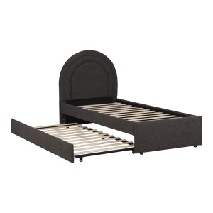 pak-234-000026-2 ΚΡΕΒΑΤΙ ARCUATE PAKOWORLD ΜΠΟΥΚΛΕ ΥΦΑΣΜΑ ΑΝΘΡΑΚΙ ΜΕ ΣΥΡΟΜΕΝΟ 90X200ΕΚ