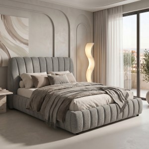 pak-234-000030 ΚΡΕΒΑΤΙ ΔΙΠΛΟ LEBLANK PAKOWORLD ΓΚΡΙ ΥΦΑΣΜΑ ΜΕ ΑΠΟΘΗΚΕΥΤΙΚΟ ΧΩΡΟ 160X200ΕΚ