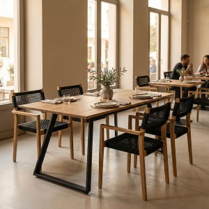 pak-235-000042-1 ΤΡΑΠΕΖΙ ΕΠΕΚΤΕΙΝΟΜΕΝΟ KANNU PAKOWORLD ΣΕ ΦΥΣΙΚΗ ΑΠΟΧΡΩΣΗ ΜΕ ΜΑΥΡΑ ΜΕΤΑΛΛΙΚΑ ΠΟΔΙΑ 160-200X90X75ΕΚ
