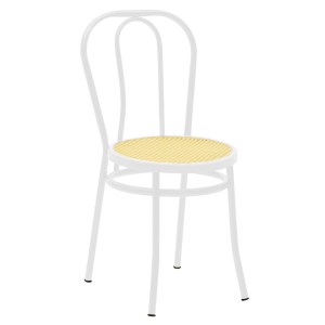pak-243-000026 ΚΑΡΕΚΛΑ ΒΙΕΝΝΗΣ PAKOWORLD PE RATTAN ΜΠΕΖ-ΜΕΤΑΛΛΟ ΛΕΥΚΟ