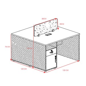 pak-246-000033-2 ΓΡΑΦΕΙΟ ΕΡΓΑΣΙΑΣ ΕΠΑΓΓΕΛΜΑΤΙΚΟ 2 ΘΕΣΕΩΝ DAKOTA PAKOWORLD ΣΕ ΚΑΡΥΔΙ-ΑΝΘΡΑΚΙ ΑΠΟΧΡΩΣΗ 120X120X76ΕΚ