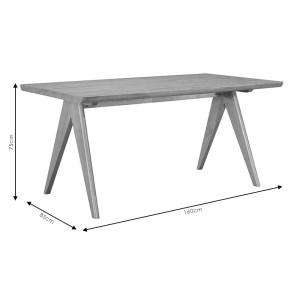 pak-247-000001-4 ΤΡΑΠΕΖΙ WINSLOW PAKOWORLD ΞΥΛΟ RUBBERWOOD ΑΝΟΙΚΤΟ ΚΑΡΥΔΙ 160X85X75ΕΚ