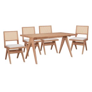 pak-247-000011 ΤΡΑΠΕΖΑΡΙΑ WINSLOW PAKOWORLD ΣΕΤ 5ΤΕΜ ΞΥΛΟ RUBBERWOOD ΑΝΟΙΧΤΟ ΚΑΡΥΔΙ 160X85X75ΕΚ
