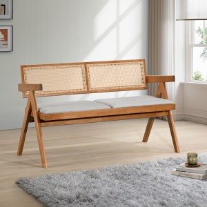 pak-247-000023-1 ΚΑΝΑΠΕΣ WINSLOW PAKOWORLD ΔΙΘΕΣΙΟΣ ΞΥΛΟ RUBBERWOOD ΣΕ ΑΝΟΙΧΤΟ ΚΑΡΥΔΙ ΧΡΩΜΑ-ΥΦΑΣΜΑ ΑΝΟΙΧΤΟ ΓΚΡΙ 130X60X77.5ΕΚ
