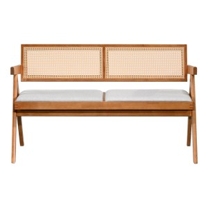 pak-247-000023-3 ΚΑΝΑΠΕΣ WINSLOW PAKOWORLD ΔΙΘΕΣΙΟΣ ΞΥΛΟ RUBBERWOOD ΣΕ ΑΝΟΙΧΤΟ ΚΑΡΥΔΙ ΧΡΩΜΑ-ΥΦΑΣΜΑ ΑΝΟΙΧΤΟ ΓΚΡΙ 130X60X77.5ΕΚ