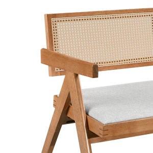 pak-247-000023-4 ΚΑΝΑΠΕΣ WINSLOW PAKOWORLD ΔΙΘΕΣΙΟΣ ΞΥΛΟ RUBBERWOOD ΣΕ ΑΝΟΙΧΤΟ ΚΑΡΥΔΙ ΧΡΩΜΑ-ΥΦΑΣΜΑ ΑΝΟΙΧΤΟ ΓΚΡΙ 130X60X77.5ΕΚ
