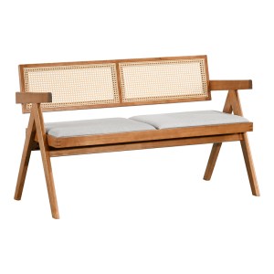 pak-247-000023 ΚΑΝΑΠΕΣ WINSLOW PAKOWORLD ΔΙΘΕΣΙΟΣ ΞΥΛΟ RUBBERWOOD ΣΕ ΑΝΟΙΧΤΟ ΚΑΡΥΔΙ ΧΡΩΜΑ-ΥΦΑΣΜΑ ΑΝΟΙΧΤΟ ΓΚΡΙ 130X60X77.5ΕΚ