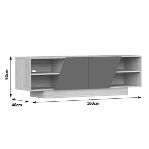 pak-248-000030-5 ΕΠΙΠΛΟ ΤΗΛΕΟΡΑΣΗΣ STEVIE PAKOWORLD SONOMA-ΑΝΘΡΑΚΙ 160X40X50ΕΚ