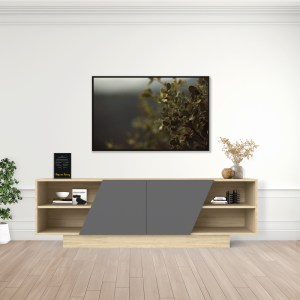 pak-248-000030 ΕΠΙΠΛΟ ΤΗΛΕΟΡΑΣΗΣ STEVIE PAKOWORLD SONOMA-ΑΝΘΡΑΚΙ 160X40X50ΕΚ