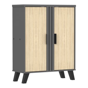 pak-248-000033-2 ΠΑΠΟΥΤΣΟΘΗΚΗ-ΝΤΟΥΛΑΠΙ SHOBY PAKOWORLD SONOMA-ΑΝΘΡΑΚΙ 70.5X30X91ΕΚ
