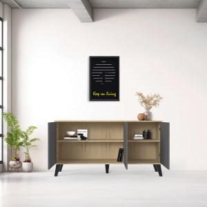 pak-248-000034-1 ΜΠΟΥΦΕΣ BILLIE PAKOWORLD SONOMA-ΑΝΘΡΑΚΙ149X40X77ΕΚ