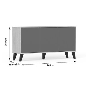 pak-248-000034-7 ΜΠΟΥΦΕΣ BILLIE PAKOWORLD SONOMA-ΑΝΘΡΑΚΙ149X40X77ΕΚ