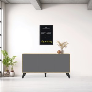 pak-248-000034 ΜΠΟΥΦΕΣ BILLIE PAKOWORLD SONOMA-ΑΝΘΡΑΚΙ149X40X77ΕΚ