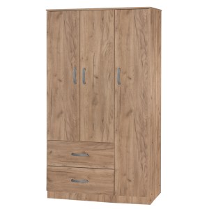 pak-249-000029 ΝΤΟΥΛΑΠΑ ΡΟΥΧΩΝ ΤΡΙΦΥΛΛΗ ZELIA PAKOWORLD ΜΕ 2 ΣΥΡΤΑΡΙΑ ΧΡΩΜΑ OAK 90X42X180ΕΚ