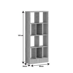 pak-249-000049-4 ΒΙΒΛΙΟΘΗΚΗ DIVIDRE PAKOWORLD SONOMA OAK ΜΕΛΑΜΙΝΗΣ 80X30X181ΕΚ