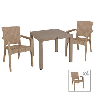 pak-253-000071 ΤΡΑΠΕΖΑΡΙΑ EXPLORE-HALCYON PAKOWORLD ΣΕΤ 5ΤΕΜ PP CAPPUCCINO 90X90X73,5ΕΚ