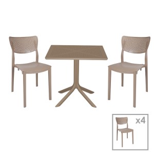 pak-253-000094 ΤΡΑΠΕΖΑΡΙΑ ICON-IGNITE PAKOWORLD ΣΕΤ 5ΤΕΜ PP ΣΕ CAPPUCCINO ΑΠΟΧΡΩΣΗ