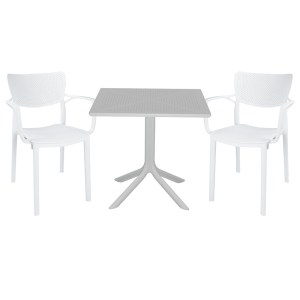 pak-253-000108 ΤΡΑΠΕΖΑΡΙΑ ΚΗΠΟΥ GROOVY-FONTLINE PAKOWORLD ΣΕΤ 3ΤΕΜ PP ΛΕΥΚΟ 80X80X74,5ΕΚ.