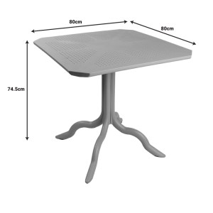 pak-253-000118-3 ΤΡΑΠΕΖΙ ICON  PAKOWORLD PP ΣΕ ΛΕΥΚΗ ΑΠΟΧΡΩΣΗ 80X80X74.5ΕΚ