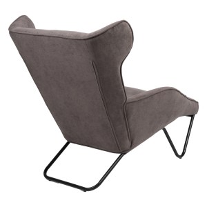 pak-255-000055-2 ΠΟΛΥΘΡΟΝΑ RELAX TOTELY PAKOWORLD ΑΝΘΡΑΚΙ ΥΦΑΣΜΑ ΚΑΙ ΜΕΤΑΛΛΙΚΟ ΜΑΥΡΟ ΠΟΔΙ 74.5X122X90ΕΚ