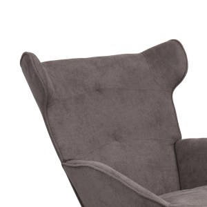pak-255-000055-5 ΠΟΛΥΘΡΟΝΑ RELAX TOTELY PAKOWORLD ΑΝΘΡΑΚΙ ΥΦΑΣΜΑ ΚΑΙ ΜΕΤΑΛΛΙΚΟ ΜΑΥΡΟ ΠΟΔΙ 74.5X122X90ΕΚ