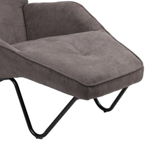 pak-255-000055-6 ΠΟΛΥΘΡΟΝΑ RELAX TOTELY PAKOWORLD ΑΝΘΡΑΚΙ ΥΦΑΣΜΑ ΚΑΙ ΜΕΤΑΛΛΙΚΟ ΜΑΥΡΟ ΠΟΔΙ 74.5X122X90ΕΚ