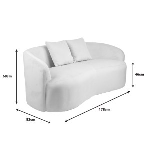 pak-255-000059-5 ΚΑΝΑΠΕΣ 2ΘΕΣΙΟΣ RAINI PAKOWORLD ΜΕ ΜΑΞΙΛΑΡΙΑ ΚΡΕΜ ΒΕΛΟΥΔΟ 178X82X68ΕΚ