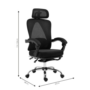 pak-256-000003-11 ΚΑΡΕΚΛΑ ΓΡΑΦΕΙΟΥ ΔΙΕΥΘΥΝΤΗ ΜΕ ΥΠΟΠΟΔΙΟ TITAN PAKOWORLD PREMIUM QUALITY ΥΦΑΣΜΑ-MESH ΧΡΩΜΑ ΜΑΥΡΟ