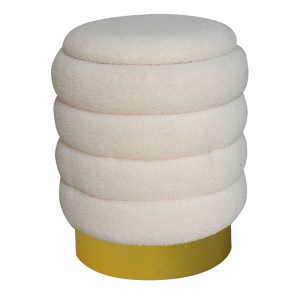 pak-257-000014 ΣΚΑΜΠΟ-ΜΠΑΟΥΛΟ DAZZLE PAKOWORLD ΥΦΑΣΜΑ CREAM-ΧΡΥΣΟ Φ36X44ΕΚ