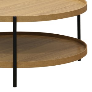 pak-260-000019-2 ΤΡΑΠΕΖΙ ΣΑΛΟΝΙΟΥ PORTOGIE PAKOWORLD MDF ΦΥΣΙΚΟ-ΜΕΤΑΛΛΟ ΜΑΥΡΟ Φ80X40ΕΚ