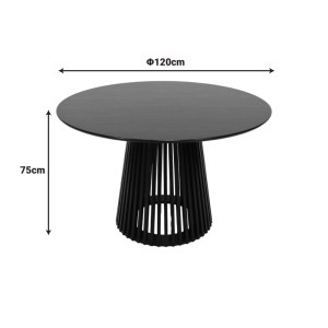 pak-260-000036-4 ΤΡΑΠΕΖΙ DOMONIC PAKOWORLD MDF ΣΕ ΜΑΥΡΗ ΑΠΟΧΡΩΣΗ Φ120X75ΕΚ