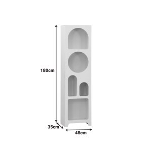 pak-260-000041-6 ΒΙΒΛΙΟΘΗΚΗ EMERSI PAKOWORLD MDF ΣΕ ΛΕΥΚΗ ΑΠΟΧΡΩΣΗ 48X35X180ΕΚ