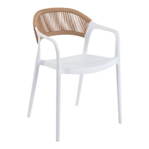 pak-262-000050 ΠΟΛΥΘΡΟΝΑ ANKARA PAKOWORLD ΣΤΟΙΒΑΖΟΜΕΝΗ PP-PE RATTAN ΣΕ ΛΕΥΚΗ-ΦΥΣΙΚΗ ΑΠΟΧΡΩΣΗ 54X55.5X77ΕΚ