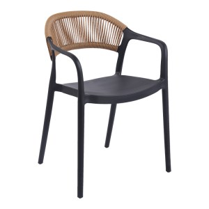 pak-262-000051 ΠΟΛΥΘΡΟΝΑ ANKARA PAKOWORLD ΣΤΟΙΒΑΖΟΜΕΝΗ PP-PE RATTAN ΣΕ ΜΑΥΡΗ-ΦΥΣΙΚΗ ΑΠΟΧΡΩΣΗ 54X55.5X77ΕΚ