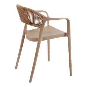pak-262-000052-1 ΠΟΛΥΘΡΟΝΑ ANKARA PAKOWORLD ΣΤΟΙΒΑΖΟΜΕΝΗ PP-PE RATTAN ΣΕ ΜΟΚΑ-ΦΥΣΙΚΗ ΑΠΟΧΡΩΣΗ 54X55.5X77ΕΚ