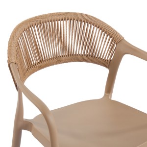 pak-262-000052-5 ΠΟΛΥΘΡΟΝΑ ANKARA PAKOWORLD ΣΤΟΙΒΑΖΟΜΕΝΗ PP-PE RATTAN ΣΕ ΜΟΚΑ-ΦΥΣΙΚΗ ΑΠΟΧΡΩΣΗ 54X55.5X77ΕΚ