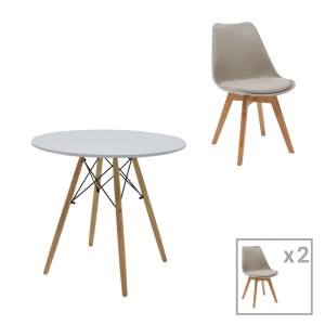 pak-271-000031 ΤΡΑΠΕΖΑΡΙΑ JULITA-GASTON ΣΕΤ 3ΤΕΜ PAKOWORLD MDF ΚΑΙ ΞΥΛΟ ΟΞΙΑΣ ΣΕ ΓΚΡΙ-ΛΕΥΚΗ-ΦΥΣΙΚΗ ΑΠΟΧΡΩΣΗ Φ80X73ΕΚ