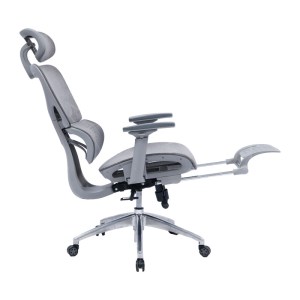 pak-275-000001-4 ΚΑΡΕΚΛΑ ΓΡΑΦΕΙΟΥ ΔΙΕΥΘΥΝΤΗ ΜΕ ΥΠΟΠΟΔΙΟ THELONIUS PAKOWORLD MESH ΓΚΡΙ