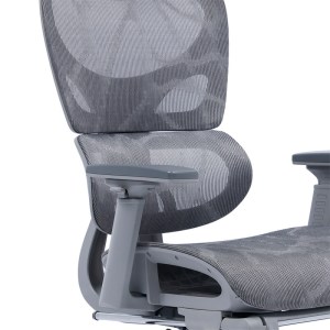 pak-275-000001-6 ΚΑΡΕΚΛΑ ΓΡΑΦΕΙΟΥ ΔΙΕΥΘΥΝΤΗ ΜΕ ΥΠΟΠΟΔΙΟ THELONIUS PAKOWORLD MESH ΓΚΡΙ