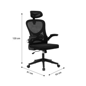 pak-275-000007-6 ΚΑΡΕΚΛΑ ΓΡΑΦΕΙΟΥ ΔΙΕΥΘΥΝΤΗ ANTHONY PAKOWORLD MESH ΜΑΥΡΟ