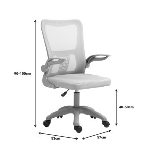 pak-275-000017-10 ΚΑΡΕΚΛΑ ΓΡΑΦΕΙΟΥ ΕΡΓΑΣΙΑΣ ANNALISE PAKOWORLD MESH ΓΚΡΙ 57X53X100ΕΚ