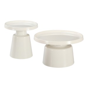 pak-278-000043-1 ΤΡΑΠΕΖΙΑ ΣΑΛΟΝΙΟΥ GINOZE PAKOWORLD ΣΕΤ 2ΤΕΜ ΜΕΤΑΛΛΟ ΛΕΥΚΑ